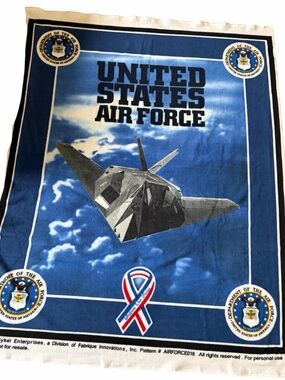 US Air Force Lightweight Fleece Military Blanket Fabric Throw 53" x 70"